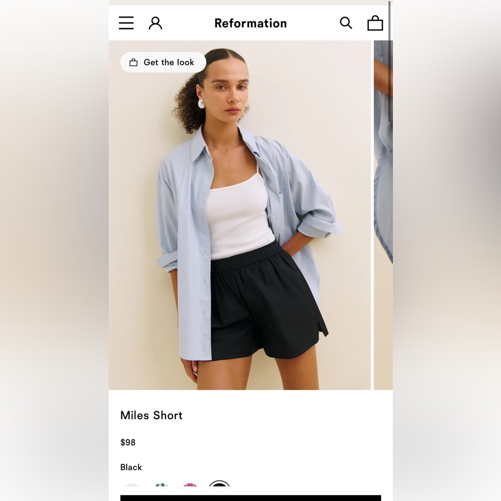 Reformation Black Miles Short